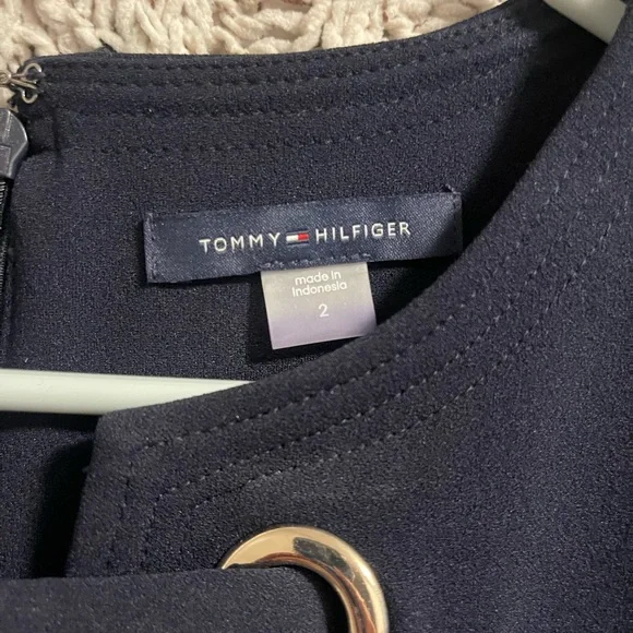 Tommy Hilfiger Dark Blue Mini Dress with Gold Accents - Picture 2 of 3